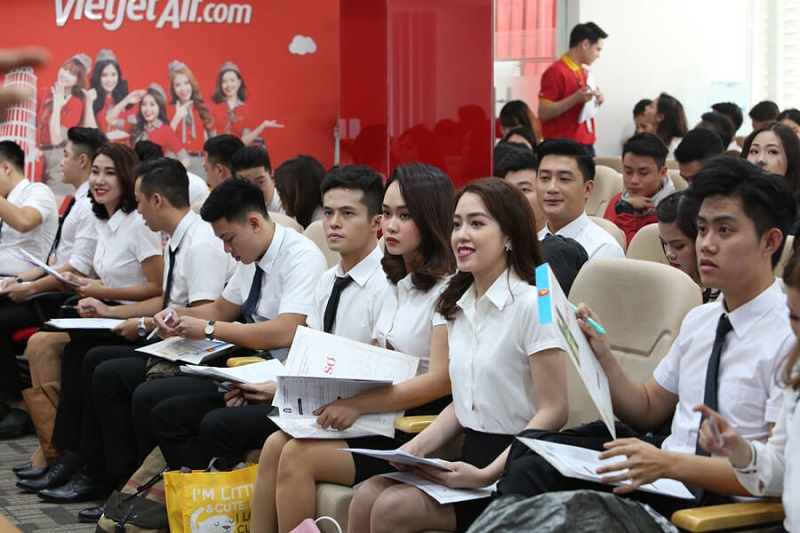 Các ứng viên hào hứng tham gia ngày hội tuyển dụng của Vietjet Air (Nguồn: Vietjet Air)