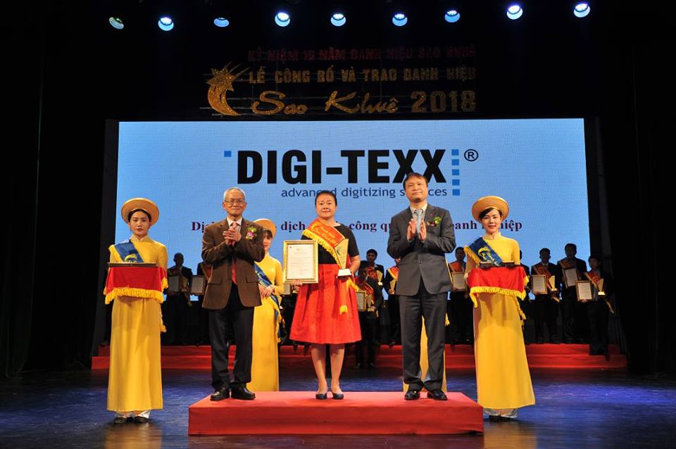 Digi - Texx nhận giải thưởng Sao Khuê 2018 (Nguồn: Digi - Texx)