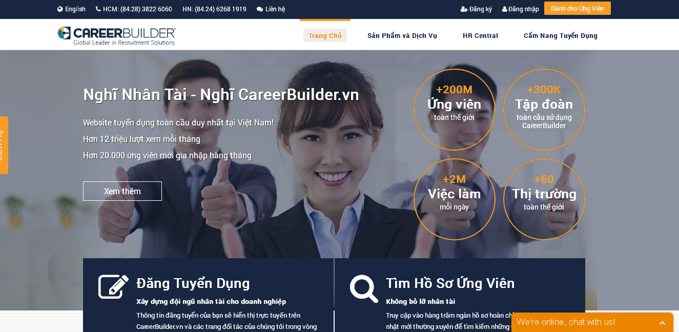 CareerBuilder là một trong những nền tảng tuyển dụng trực tuyến uy tín tại Việt Nam