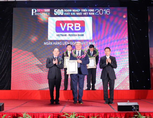 VRB - Top 500 Doanh nghiệp triển vọng xuất sắc nhất Việt Nam 2016 (Nguồn: VRB)
